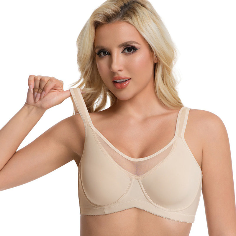 Soutien-gorge grande taille élégant et transparent à couvrance totale pour femme