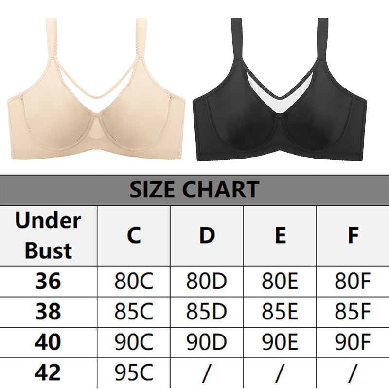 Soutien-gorge grande taille élégant et transparent à couvrance totale pour femme
