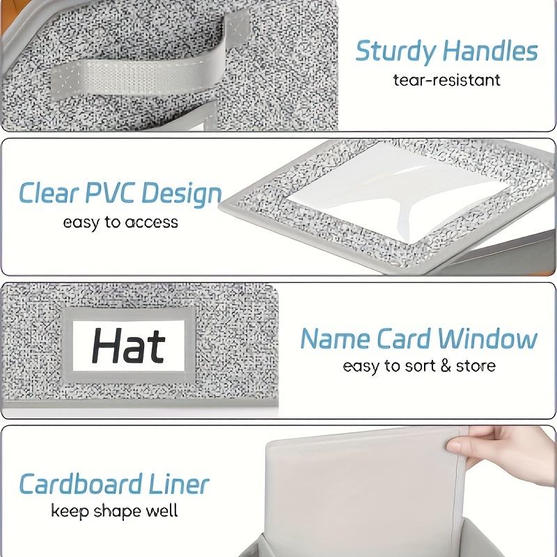 Boîtes de rangement superposables pour casquettes – Peu encombrantes, anti-poussière et avec côtés transparents
