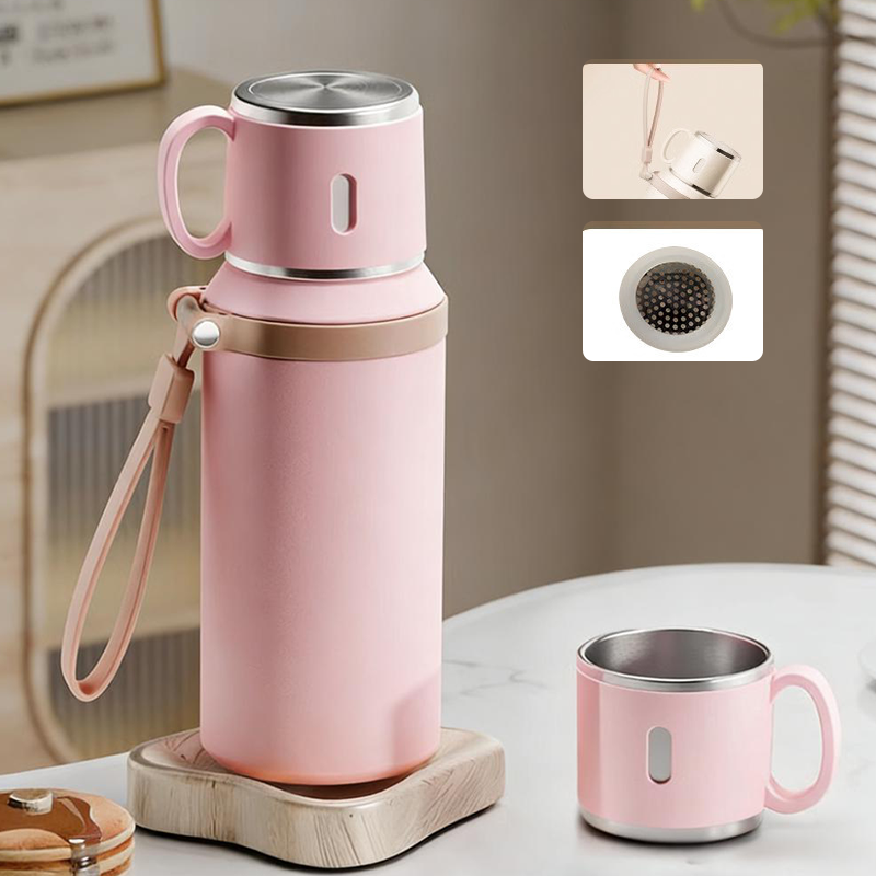 Plus de 5K vendus ! Bouteille isotherme en acier inoxydable avec couvercle-gobelet