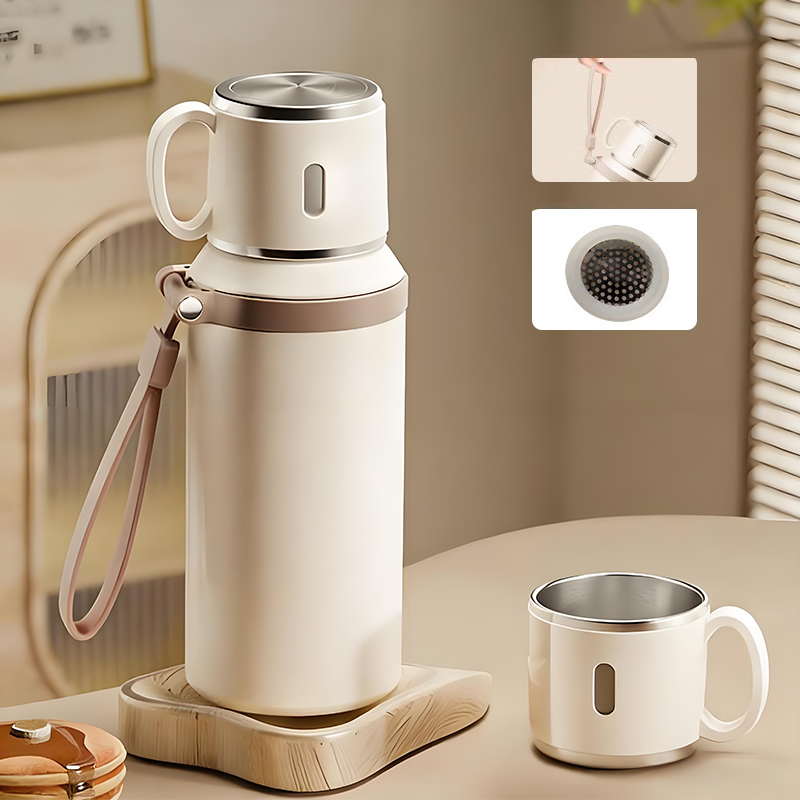 Plus de 5K vendus ! Bouteille isotherme en acier inoxydable avec couvercle-gobelet