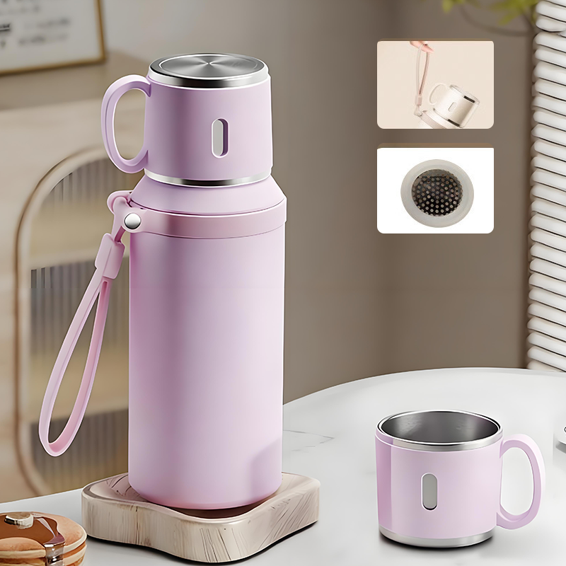 Plus de 5K vendus ! Bouteille isotherme en acier inoxydable avec couvercle-gobelet