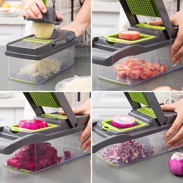 Coupe-légumes multifonctions – lames en acier inoxydable, facile à nettoyer, plusieurs modes de cuisson