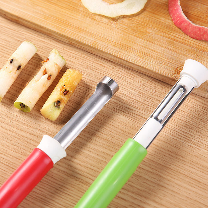 Évidoir et éplucheur 2-en-1 – Acier inoxydable – Plus de 95K vendus – parfait pour une préparation rapide des fruits – facile à utiliser et à nettoyer