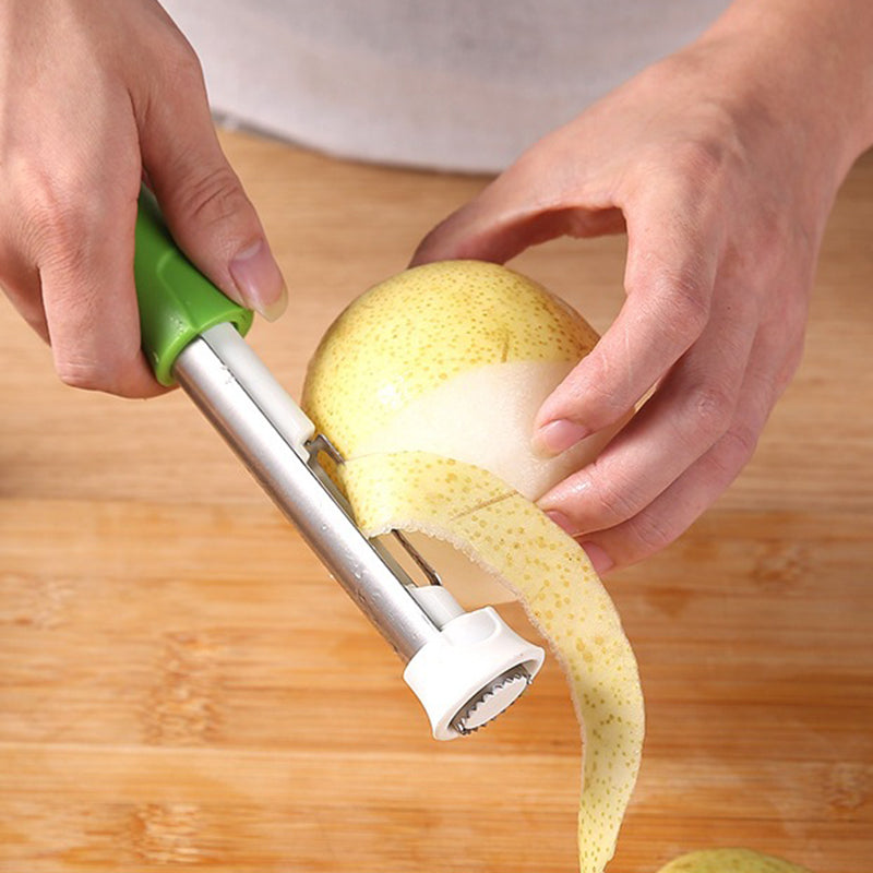 Évidoir et éplucheur 2-en-1 – Acier inoxydable – Plus de 95K vendus – parfait pour une préparation rapide des fruits – facile à utiliser et à nettoyer