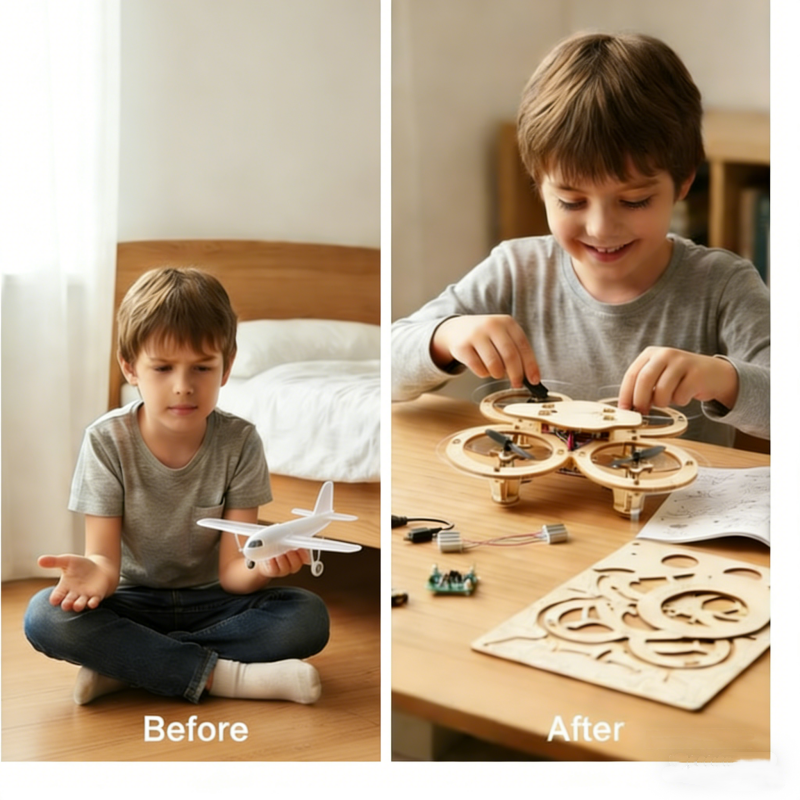 Kit de construction de drone en bois à faire soi-même pour enfants