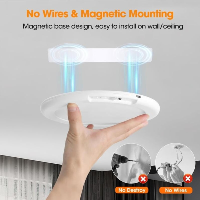 Plafonnier rechargeable à détecteur de mouvement avec télécommande