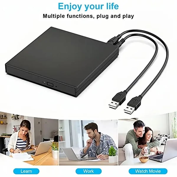 Pas de lecteur de disque sur votre ordinateur portable ? Maintenant vous en avez un ! Graveur externe CD/DVD