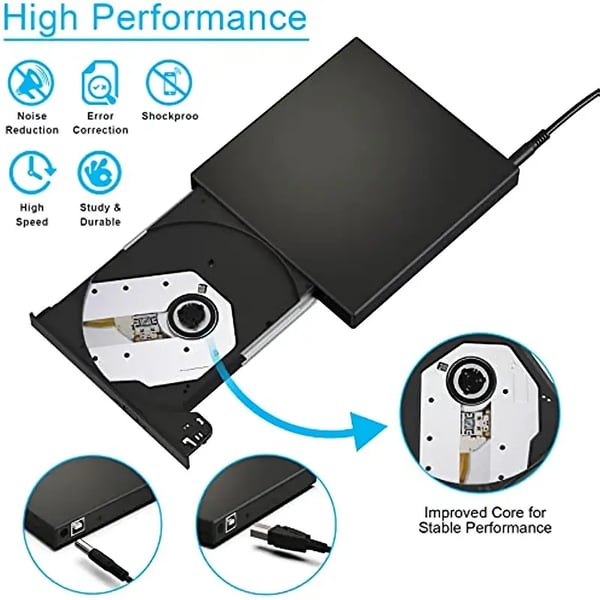 Pas de lecteur de disque sur votre ordinateur portable ? Maintenant vous en avez un ! Graveur externe CD/DVD