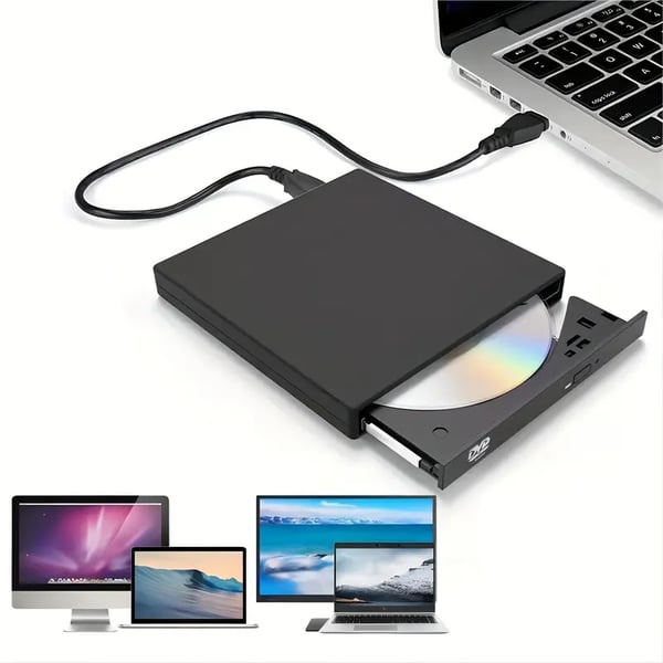 Pas de lecteur de disque sur votre ordinateur portable ? Maintenant vous en avez un ! Graveur externe CD/DVD