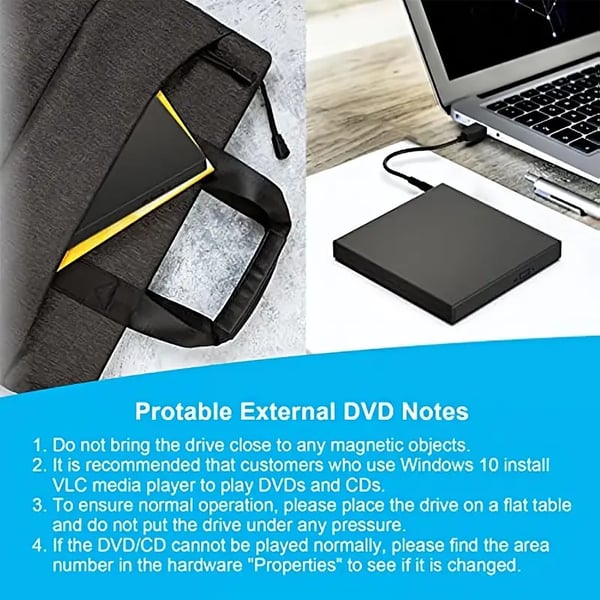 Pas de lecteur de disque sur votre ordinateur portable ? Maintenant vous en avez un ! Graveur externe CD/DVD
