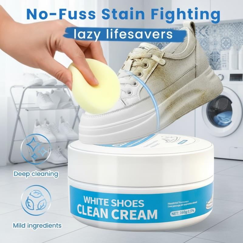 Crème Nettoyante Blanche Multi-usage pour Chaussures sans Rinçage