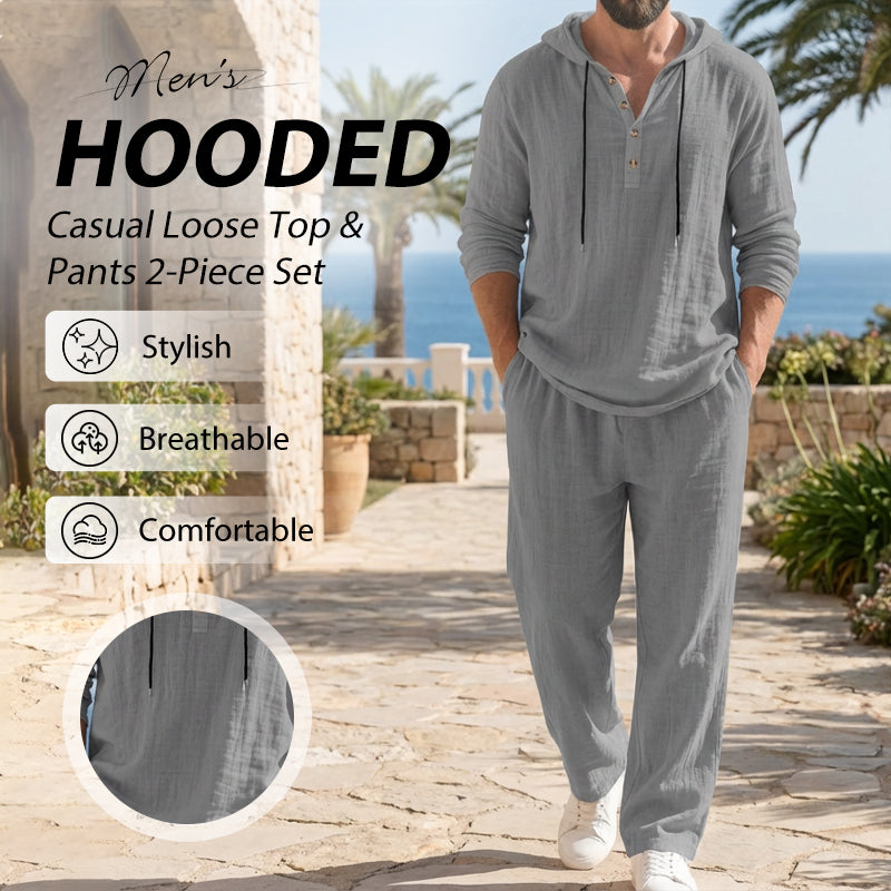 Ensemble deux pièces pour homme : sweat à capuche et pantalon coupe ample