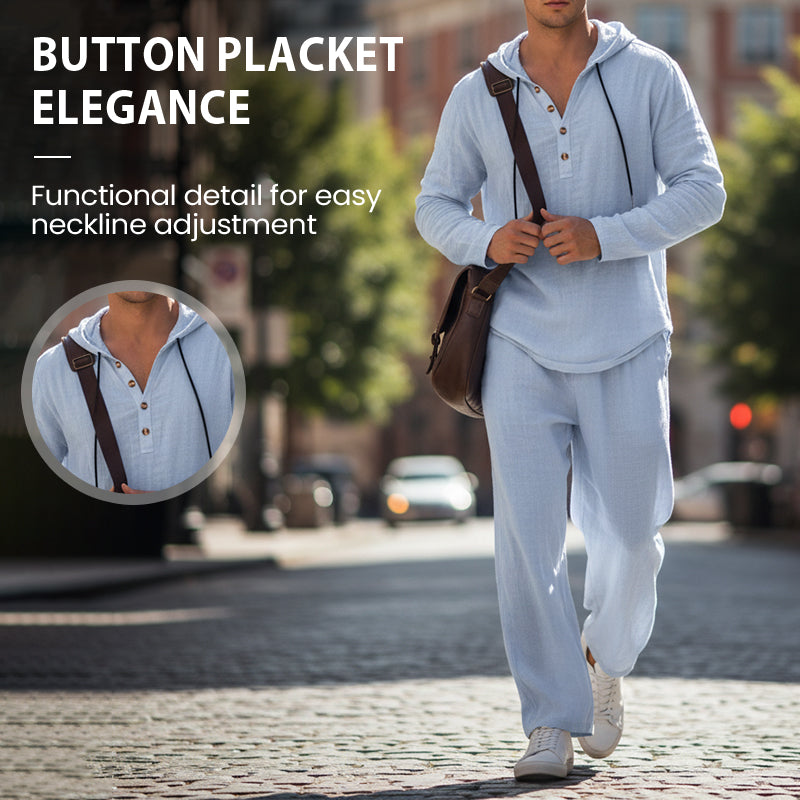 Ensemble deux pièces pour homme : sweat à capuche et pantalon coupe ample