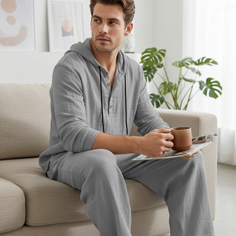 Ensemble deux pièces pour homme : sweat à capuche et pantalon coupe ample
