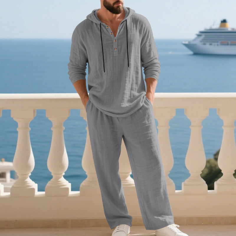 Ensemble deux pièces pour homme : sweat à capuche et pantalon coupe ample