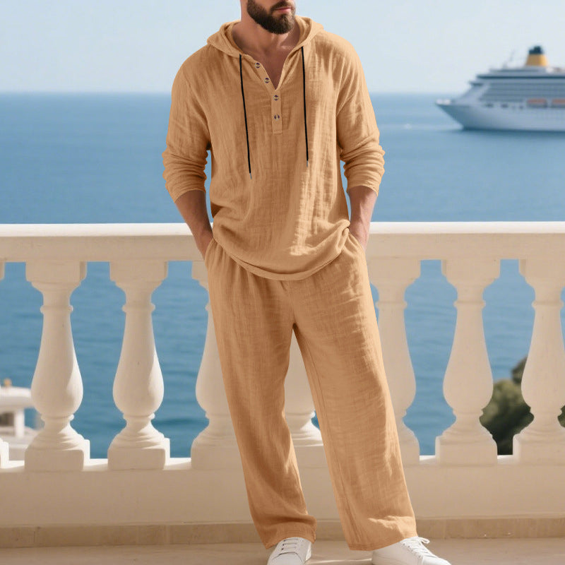 Ensemble deux pièces pour homme : sweat à capuche et pantalon coupe ample