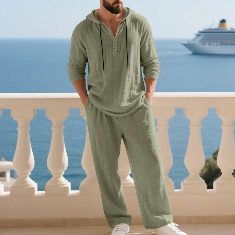 Ensemble deux pièces pour homme : sweat à capuche et pantalon coupe ample