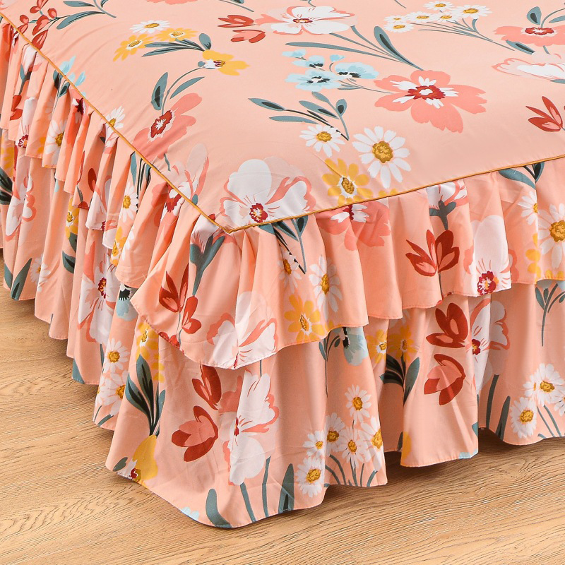 Ensemble de jupe de lit à volants 3 pièces