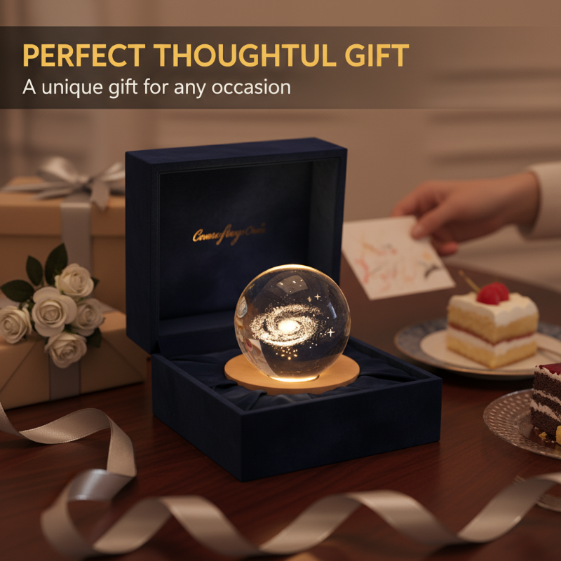 Veilleuse Boule en Verre Cristal Gravée