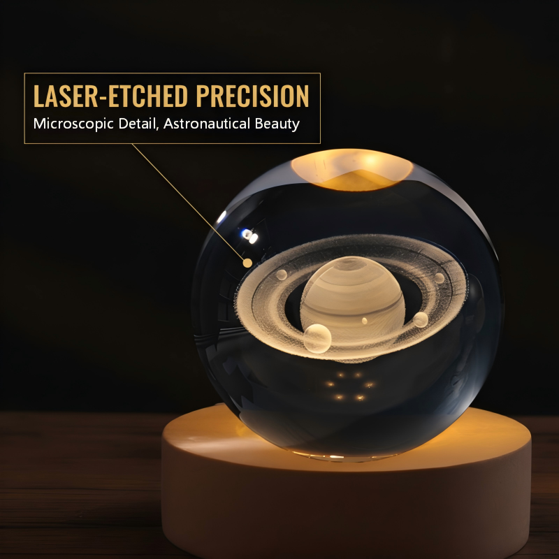 Veilleuse Boule en Verre Cristal Gravée