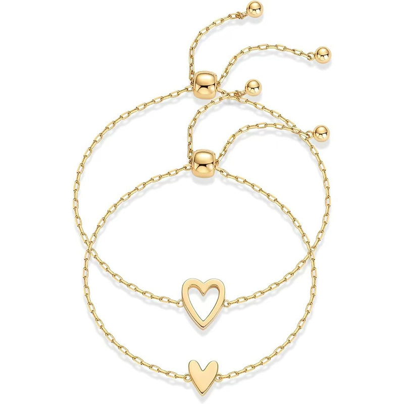 Ensemble de bracelets à breloques cœur assortis