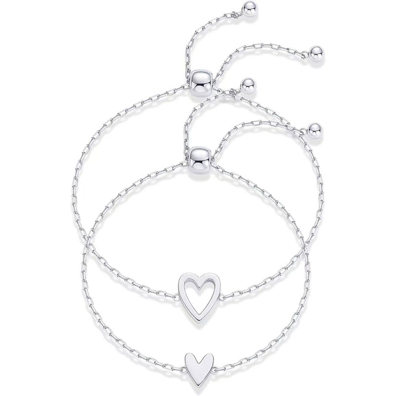 Ensemble de bracelets à breloques cœur assortis