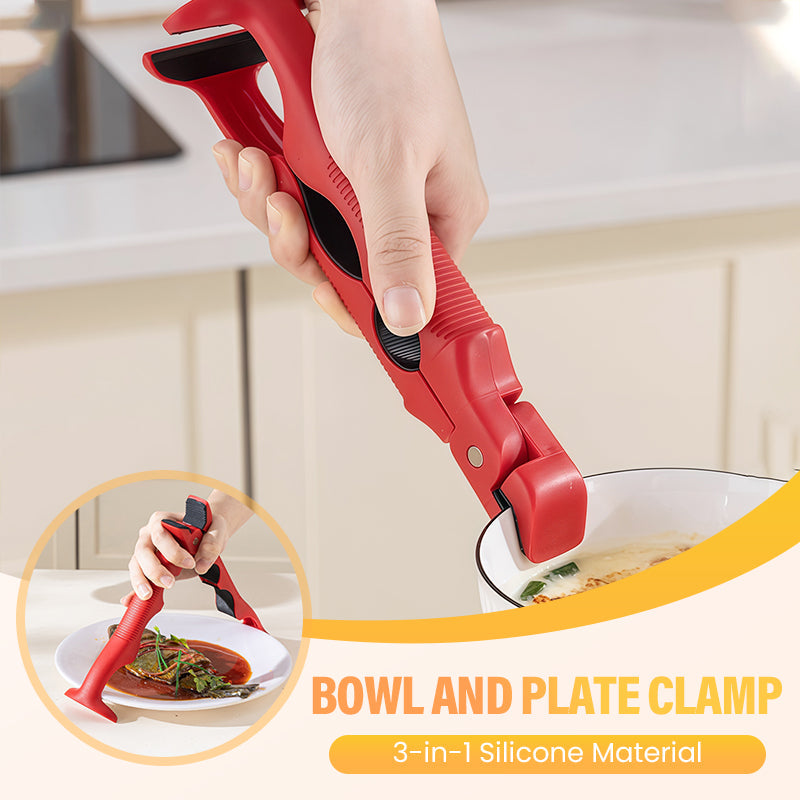 Pince à bol et assiette en silicone 3 en 1