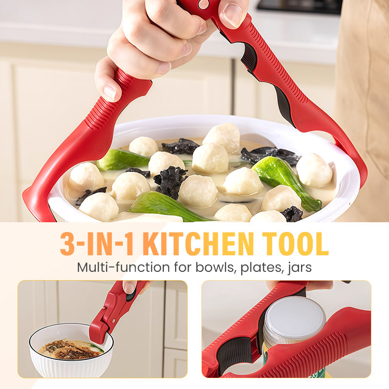 Pince à bol et assiette en silicone 3 en 1