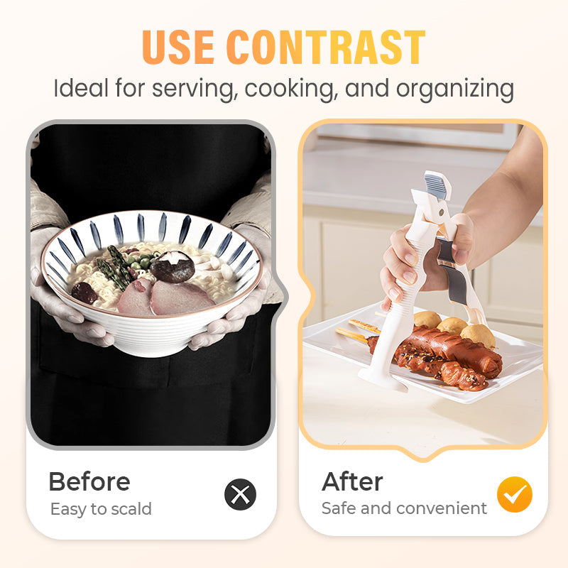 Pince à bol et assiette en silicone 3 en 1