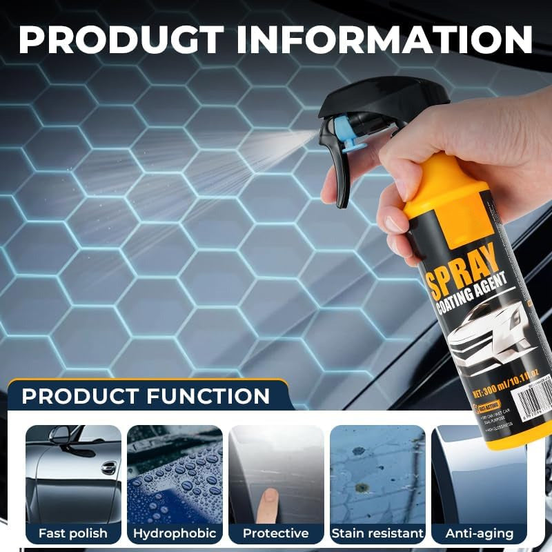 3©\in©\1 SiO2 Céramique Quick Coat Spray – Lavage sans Eau, Brillance sans Traces et Protection Perlant la Pluie (UK)