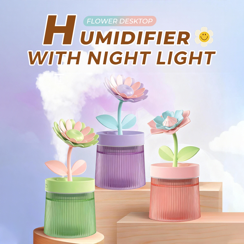 Personnalisez votre humidificateur Mist & Mood Flower avec ses deux modes de pulvérisation et sa veilleuse 7 couleurs