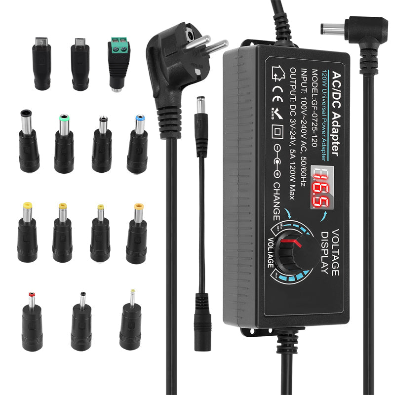 Adaptateur secteur universel AC/DC réglable 3V-24V 3A