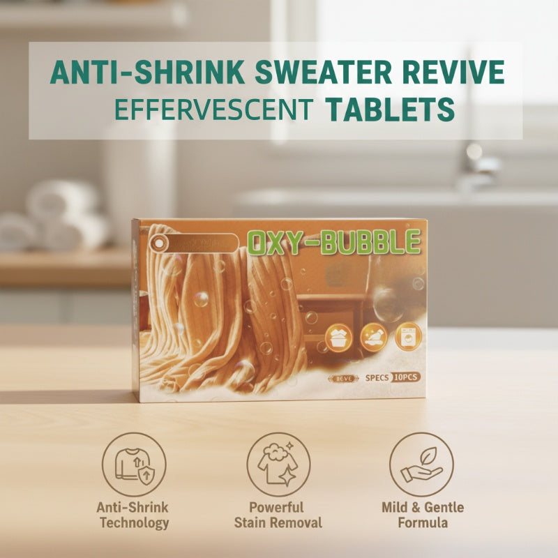 Tablettes effervescentes pour revitaliser les pulls – Anti-rétrécissement, restaure la douceur et préserve les couleurs