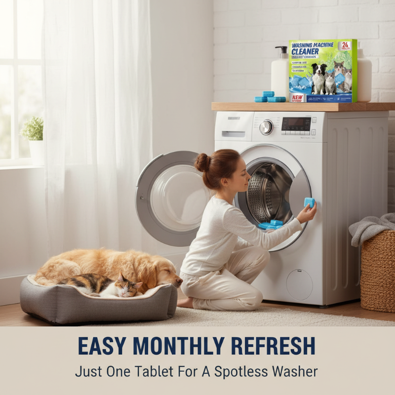 Tablettes nettoyantes pour lave-linge pour propriétaires d'animaux de compagnie