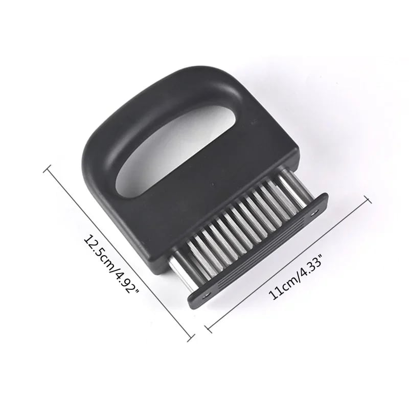 Attendrisseur de viande avec 48 lames en acier inoxydable – Attendrissez en quelques secondes, lavable au lave-vaisselle et couvercle de rangement sécurisé inclus !