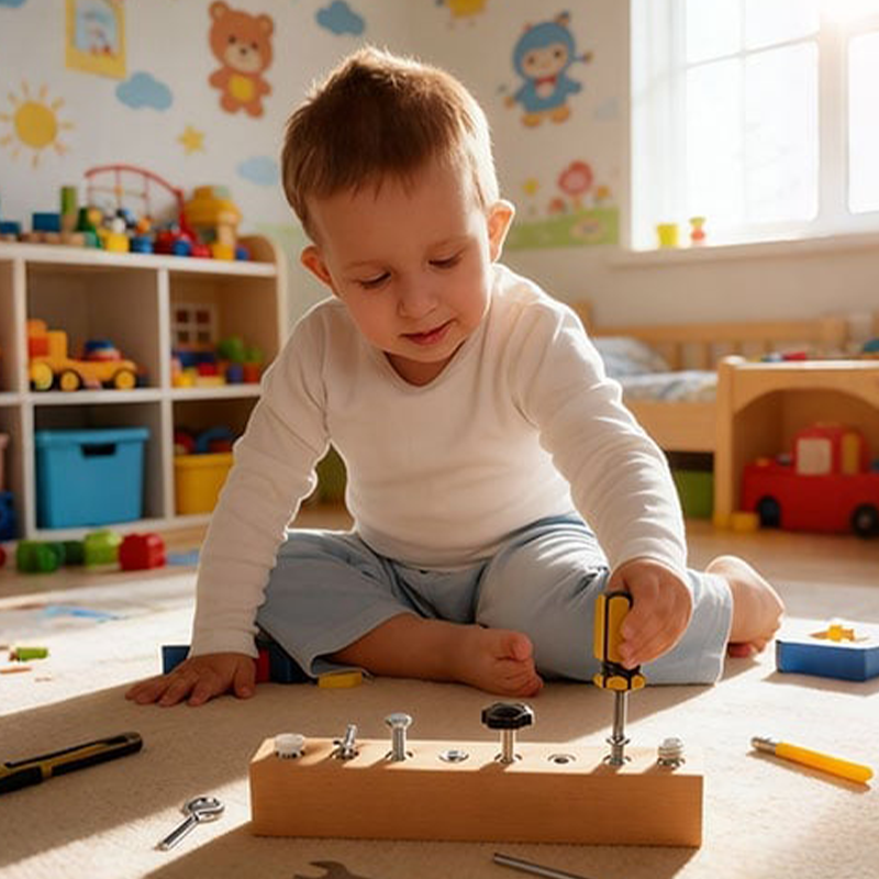 Planche Montessori en bois avec tournevis