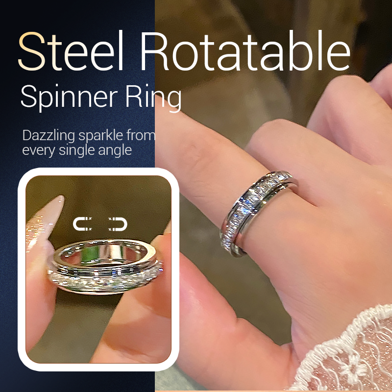 Bague rotative en acier au titane avec zircone