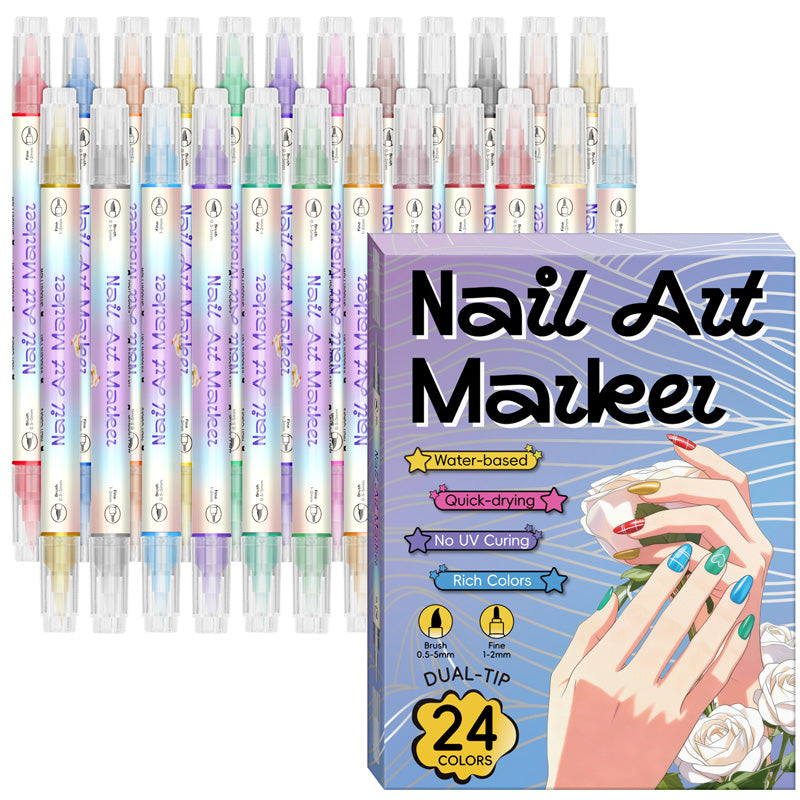 Stylos de nail art à double embout Dual©