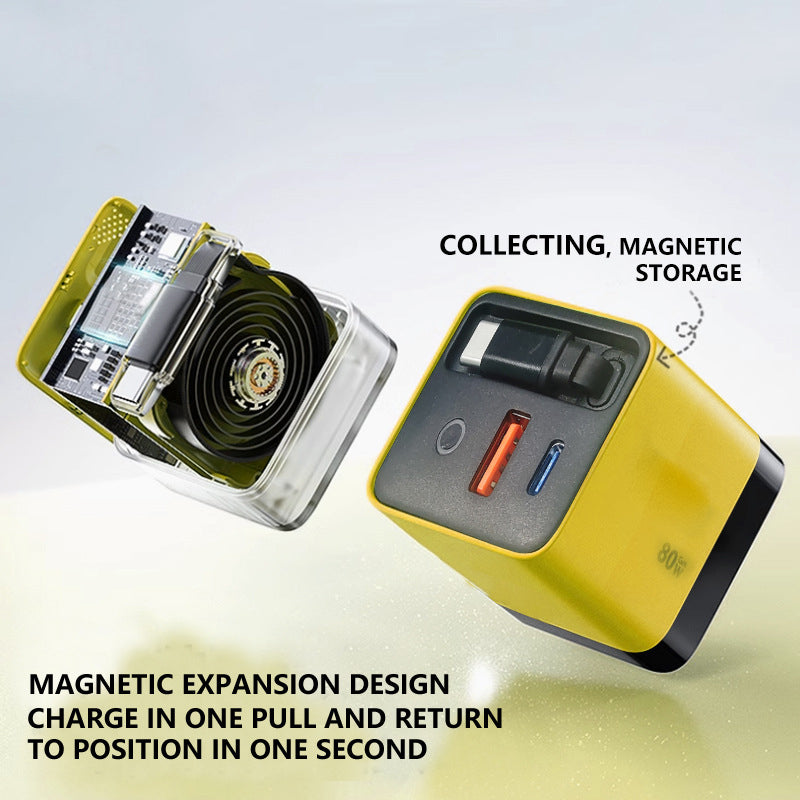 Chargeur 65 W avec câble USB-C rétractable