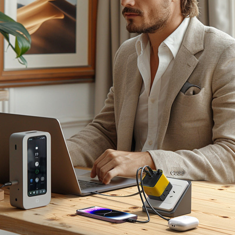 Chargeur 65 W avec câble USB-C rétractable