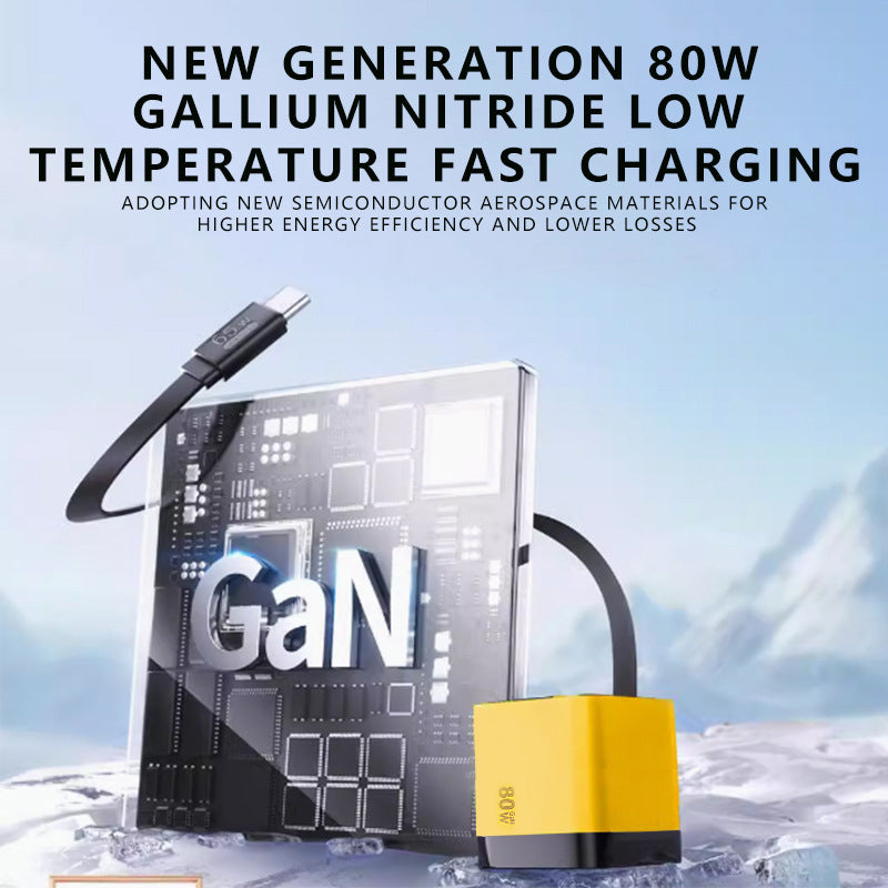 Chargeur 65 W avec câble USB-C rétractable