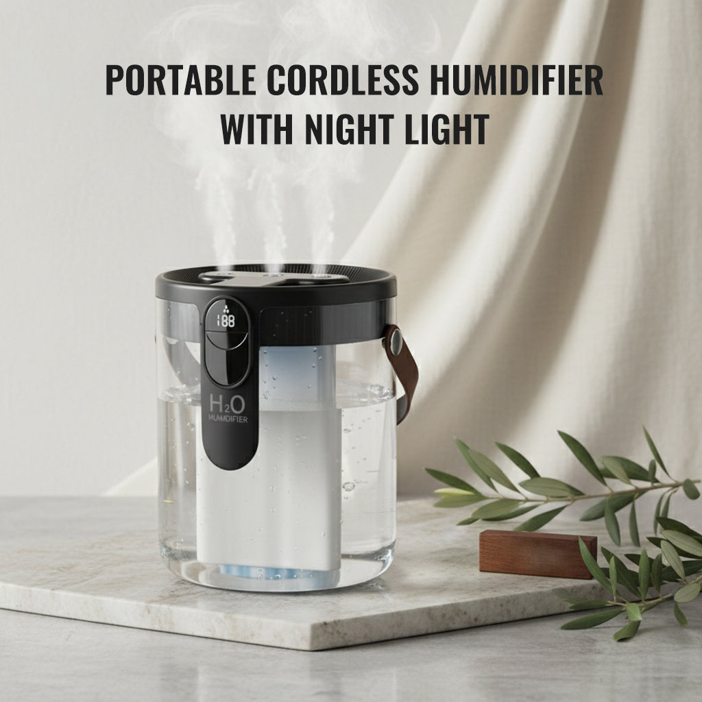 Humidificateur portable sans fil avec veilleuse