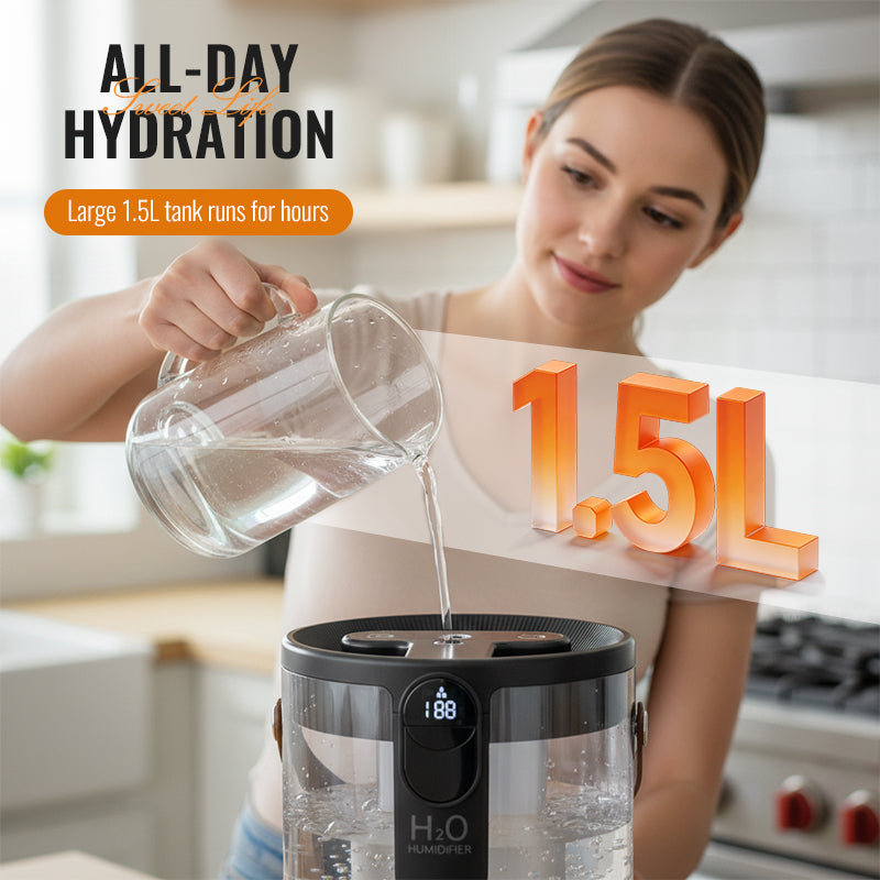 Humidificateur portable sans fil avec veilleuse