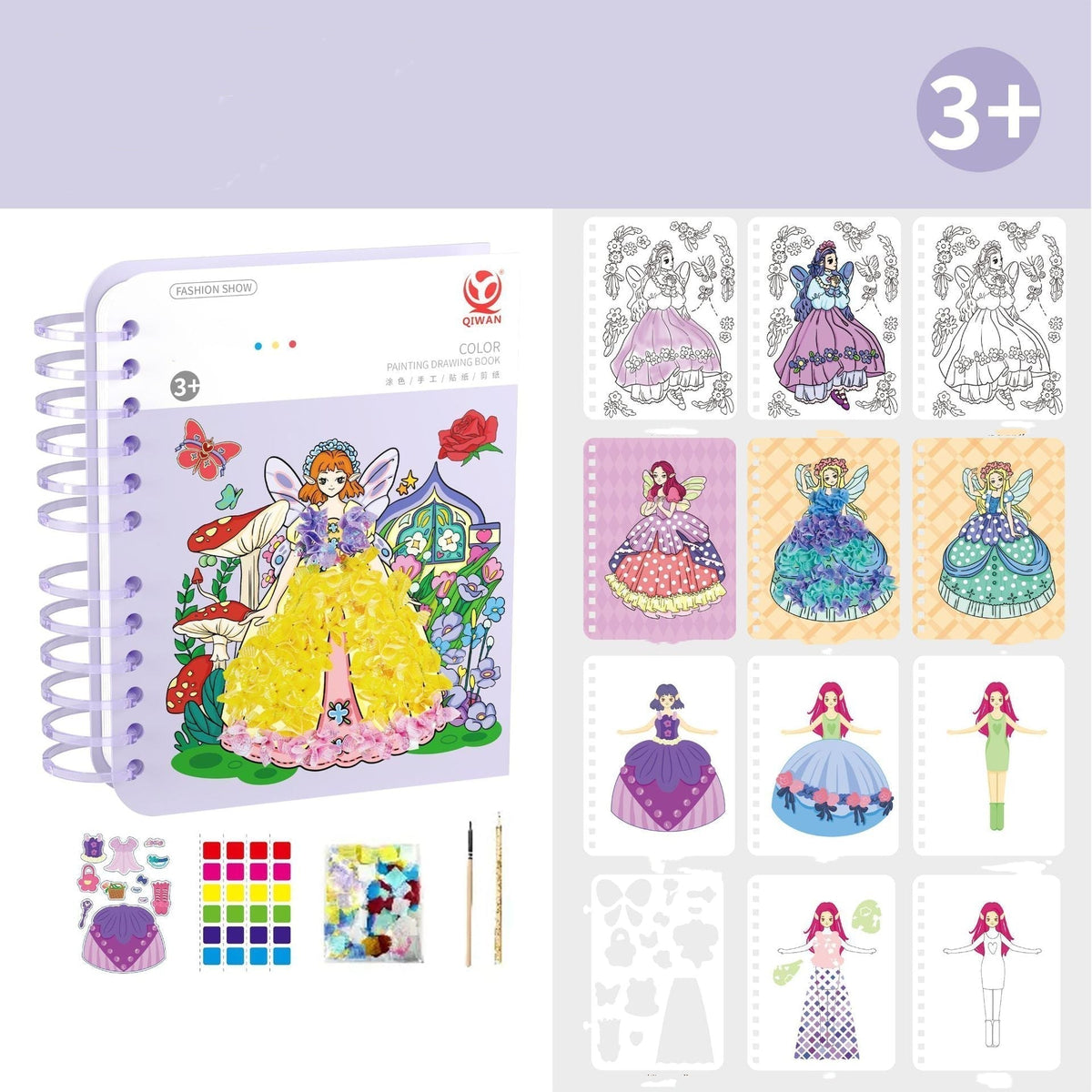 Carnet de croquis créatif dessiné à la main avec autocollants