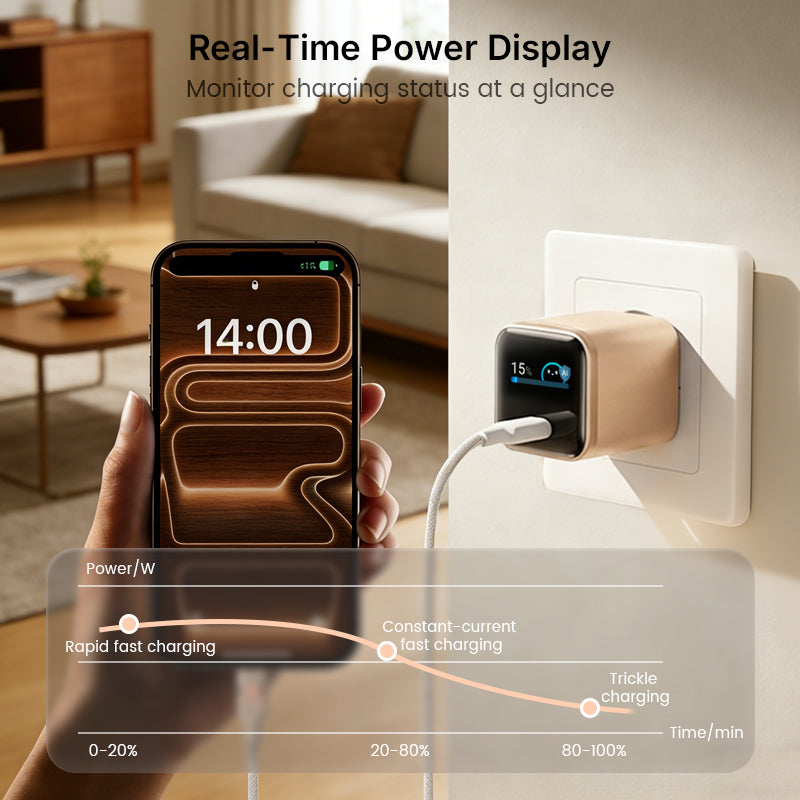 Chargeur rapide 45 W 2026 avec affichage numérique