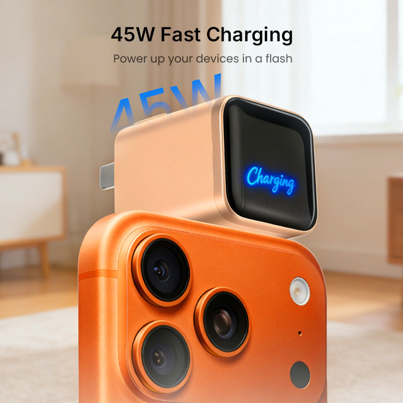 Chargeur rapide 45 W 2026 avec affichage numérique