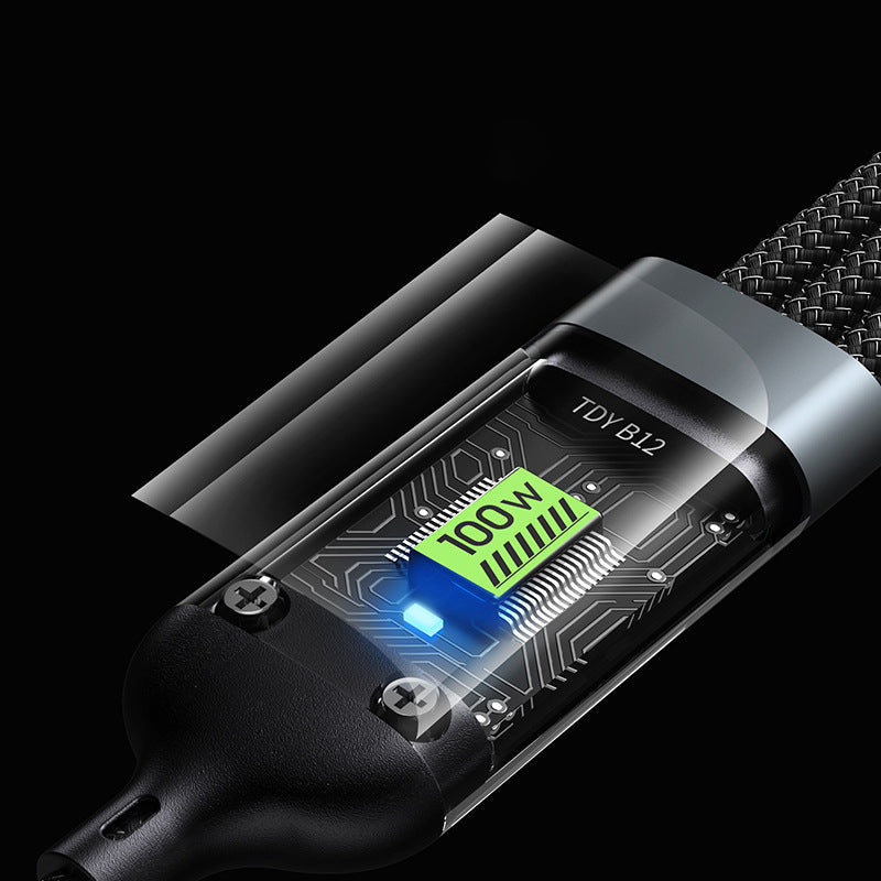 Câble de charge ultra-rapide 3-en-1 lumineux et transparent
