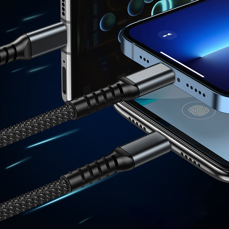 Câble de charge ultra-rapide 3-en-1 lumineux et transparent