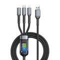 Câble de charge ultra-rapide 3-en-1 lumineux et transparent